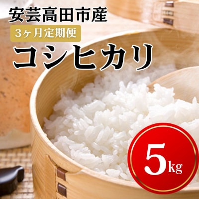 米 【3ヶ月お届け】令和7年産　安芸高田市産コシヒカリ5kg 精米定期便 [No5895-0199]