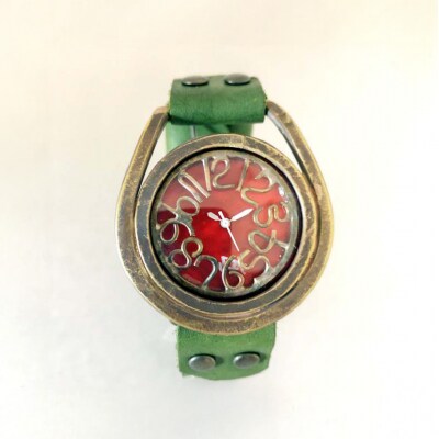 HR24の手作り時計　C(男女兼用)オリブ[No5895-0299]