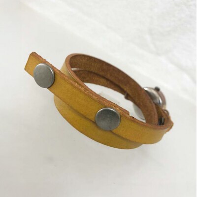 HR24の手作り時計　F(女性用)黄茶[No5895-0302]