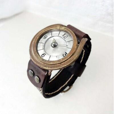 HR24の手作り時計　A(男女兼用)こげ茶[No5895-0297]