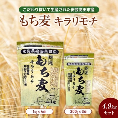 もち麦 国産 キラリモチ 特選もち麦 4.9kgセット 広島県安芸高田産[No5895-0559]