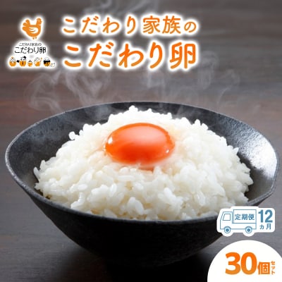 卵 こだわり家族のこだわり卵 30個 セット 12ヶ月 定期便[No5895-0629]