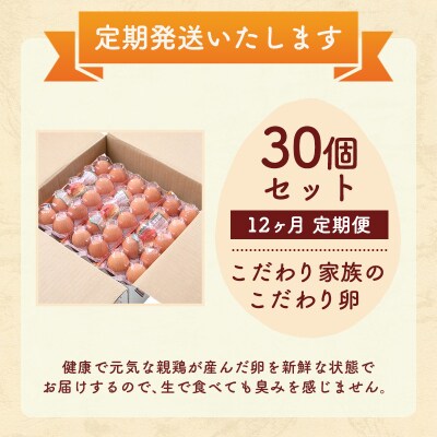 卵 こだわり家族のこだわり卵 30個 セット 12ヶ月 定期便[No5895-0629]