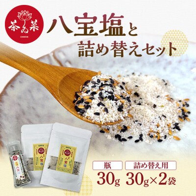 八宝塩 30g×1瓶  詰め替え用 30g×2袋 薬膳 塩 味塩 調味料[No5895-0726]