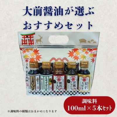 大前醤油おまかせ 100ml×5本セット 調味料 醤油 詰め合わせ [No5895-0748]