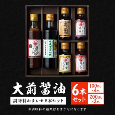 大前醤油おまかせ 100ml×4本と200ml×2本セット 調味料 醤油 [No5895-0749]