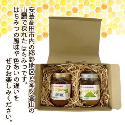 日本ミツバチのはちみつ ごうのhoney×かんのくらhoney 2本セット[No5895-0825]