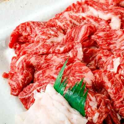 秋田錦牛 モモ肉 すき焼き用 約600g+すき焼き用のたれ1本|23_fnt-050601