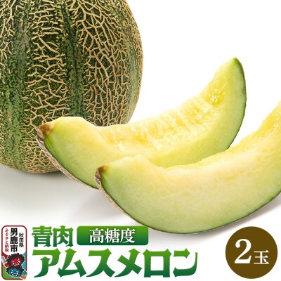 R7年産 先行受付 メロン2玉(アムス) 秋田県 男鹿市|23_bla-030201