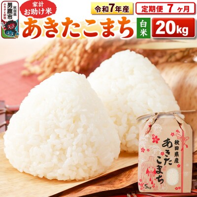 《定期便7ヶ月》令和7年産 【白米】家計お助け米 あきたこまち 20kg|23_kml-012007