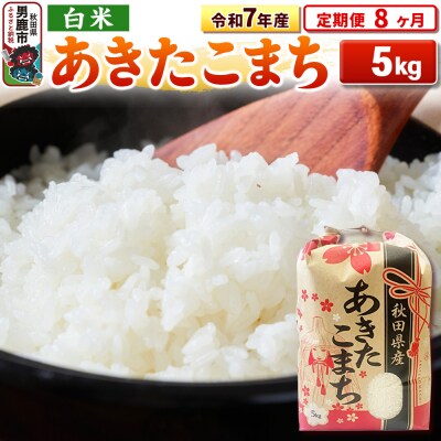 《定期便8ヶ月》令和7年産【白米】秋田県産 あきたこまち 5kg|23_kml-030508