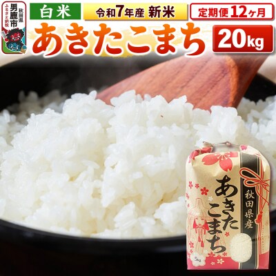 《定期便12ヶ月》令和7年産 【白米】秋田県産 あきたこまち 20kg|23_kml-032012
