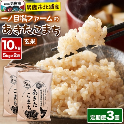 あきたこまち 玄米 10kg 令和7年産 定期便3ヶ月 一ノ目潟ファーム|23_imf-011003