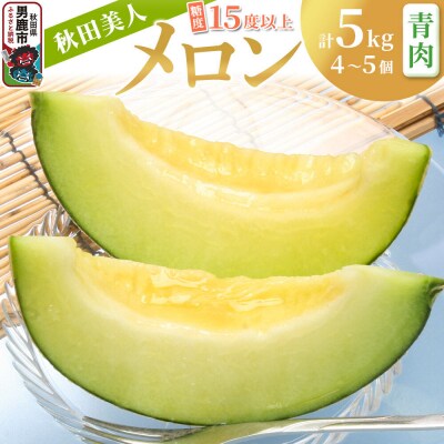 【先行受付】秋田美人メロン 4～5個 計5kg 豊富な甘さの青肉メロン|23_nhn-060501