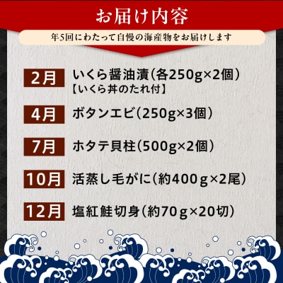 定期便 北海の幸コース 年5回 【er001-010-a】 
