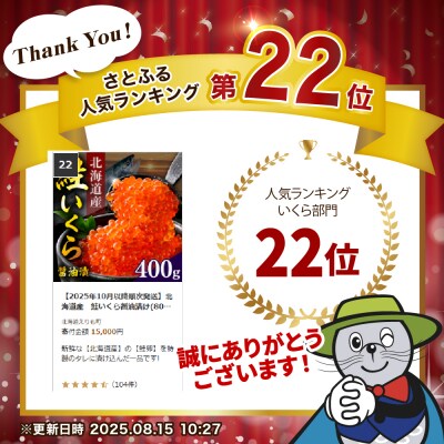 【2025年10月以降順次発送】北海道産　鮭いくら醤油漬け(80g×5)【er018-101】