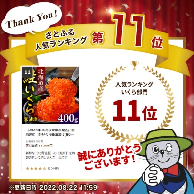 【2025年10月以降順次発送】北海道産　鮭いくら醤油漬け(80g×5)【er018-101】