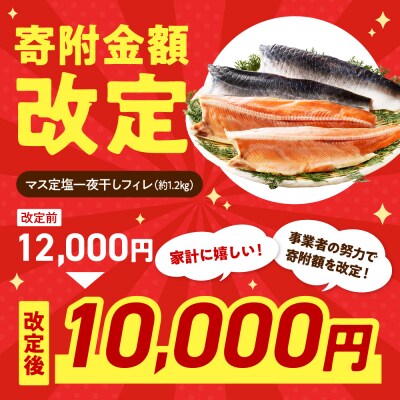 えりも【マルデン特製】マス定塩一夜干しフィレ1.2kg【er002-063-a】