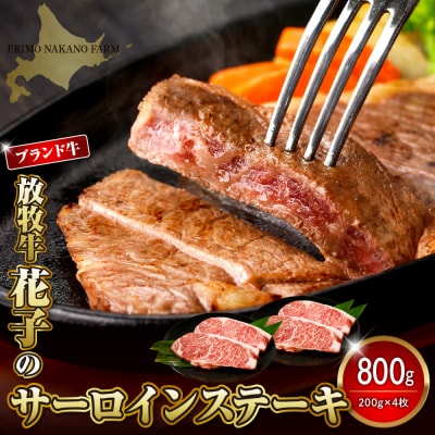 放牧牛“花子”のサーロインステーキ800g!【er008-019】