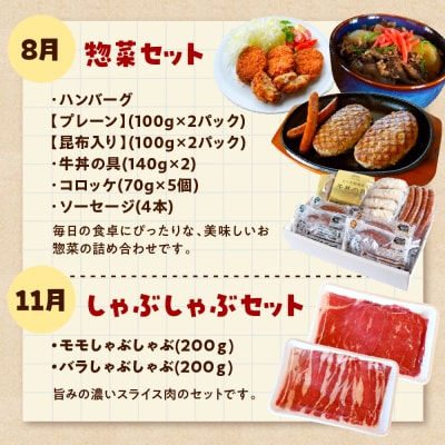 【えりも短角牛】4シーズンお届け定期便【er007-025】すき焼き 焼肉 ハンバーグ ソーセージ 