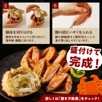 北海道産活蒸し毛蟹約約250g～約290g×2尾【er001-108-b】