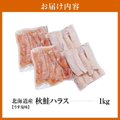 えりも【マルデン特製】北海道産秋鮭ハラス(うす塩味)1kg