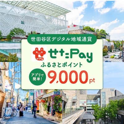 世田谷区 地域限定通貨「せたがやPay」 ふるさとポイント9,000pt(1pt=1円)