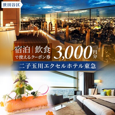 二子玉川エクセルホテル東急限定 3,000円 宿泊クーポン券(ふるさとチケット)