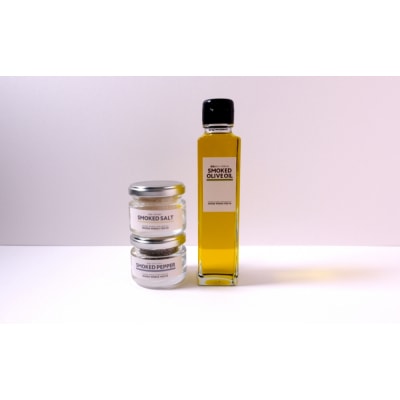 【自家製】燻製調味料3点セット(燻製オリーブオイル・燻製ソルト・燻製ペッパー)