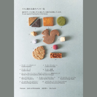 リスと戯れる森のクッキー缶 [11種]
