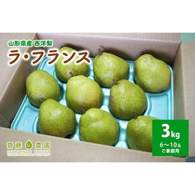 西洋梨(ラ・フランス)3kg　ご家庭用　0037-2506