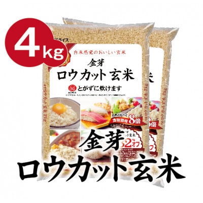 【4kg】金芽ロウカット玄米 4kg(2kg×2袋)ふっくら柔らかい美味しさ!