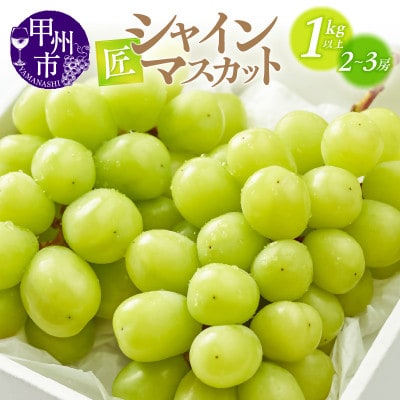 甲州市産シャインマスカット(匠)1kg以上　2～3房