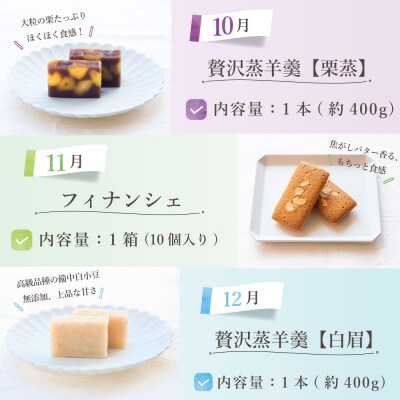 【発送月固定定期便】皇室献上菓子舗三省堂　贅沢和菓子全6回