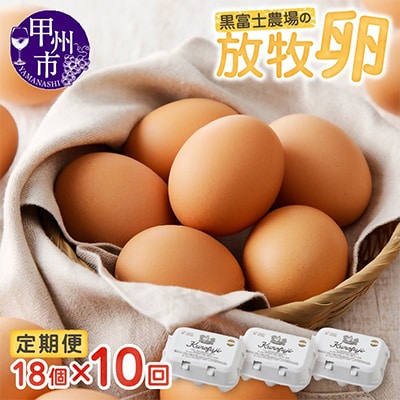 【毎月定期便】放牧卵18個(6個×3パック)【F-503】全10回