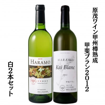 原茂ワイン甲州樽熟成と甲斐ブラン2012白2本セット　B15-684