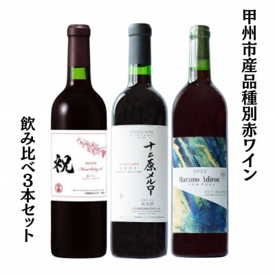甲州市産品種別赤ワイン飲み比べ3本セット C4-650