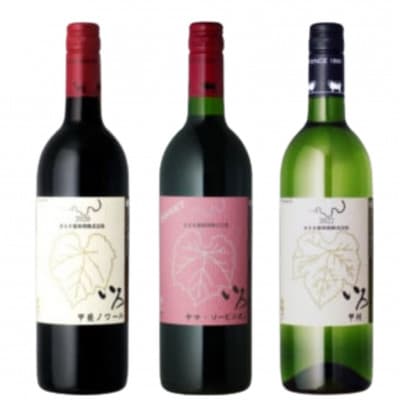まるき【いろシリーズ】計3本 いろ甲斐ノワール いろヤマ・ソービニオン いろ甲州 C-1663
