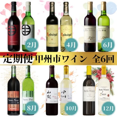 【発送月固定定期便】甲州市大満喫ワイン定期便全6回