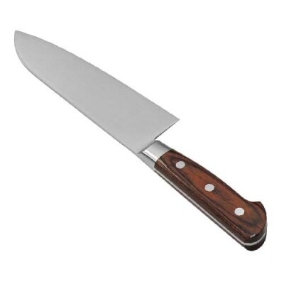 H35-26 三徳包丁180mm 伊勢屋治平 モリブデン鋼 口金付 マホガニーパッカー柄 (B-5)