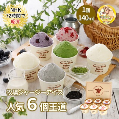 自社牧場直営ジャージーアイスクリーム人気6種各1個　計6個の王道セット