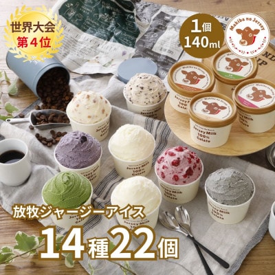 自社牧場直営ジャージーアイスクリーム14種22個のセット