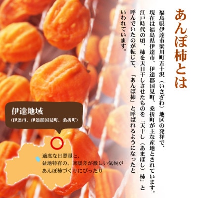 福島県伊達市 五十沢産 あんぽ柿 詰め合わせ (はちや柿・ひらたね柿) 450g (8～12個入)