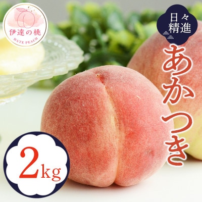 《先行予約》　福島の桃 【日々精進】 伊達市産桃 あかつき 2kg(5～9玉) F20C-608