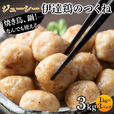 焼き鳥、鍋!なんでも使えるジューシー伊達鶏のつくね　3kg　F21C-088