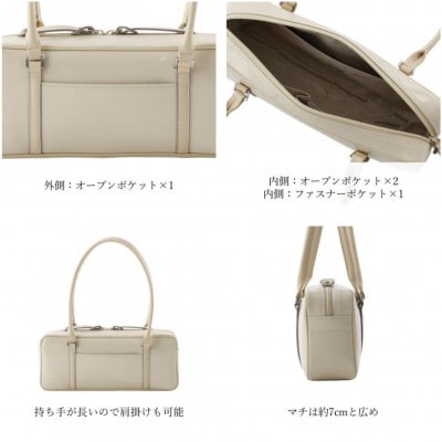 【濱野皮革工藝のセレブサイドボストンバッグ】デイリーに使えるエナメルバッグです。(ブラウン)