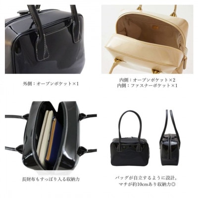 【濱野皮革工藝のセレブミニボストンバッグ】華やかなかわいらしいボストンバッグです。(ブラウン)