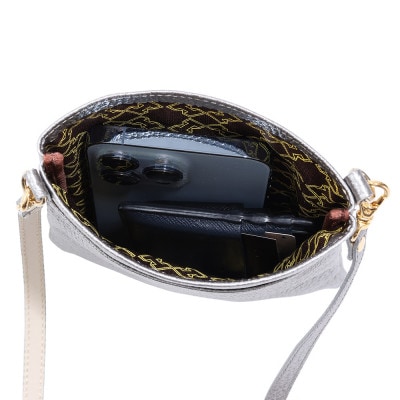 【濱野皮革工藝のショルダーバッグ】スマートフォンポシェット(ゴールド)