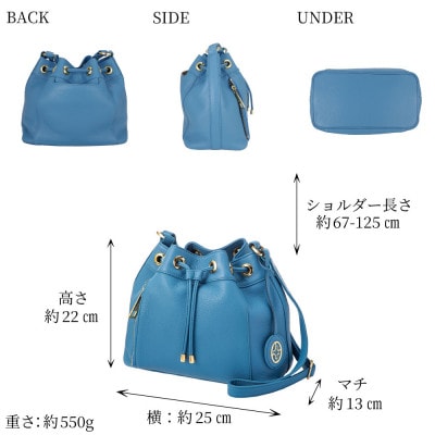 【濱野皮革工藝のバッグ】フィオーレ バケットショルダー(ブルー)