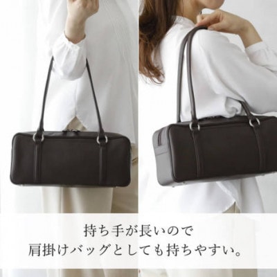 【濱野皮革工藝 HAMANO バッグ】フロット サイドボストン(ブラック)